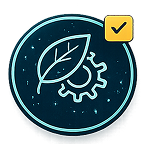 A leaf and a cog-wheel